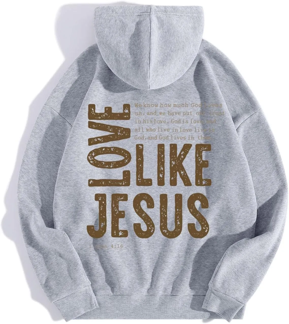 Christian Hoodies for Women Love Like Jesus Letter Graphic Oversized Long Sleeve Jesus Faith Y2K Hooded Sweatshirts Pullover