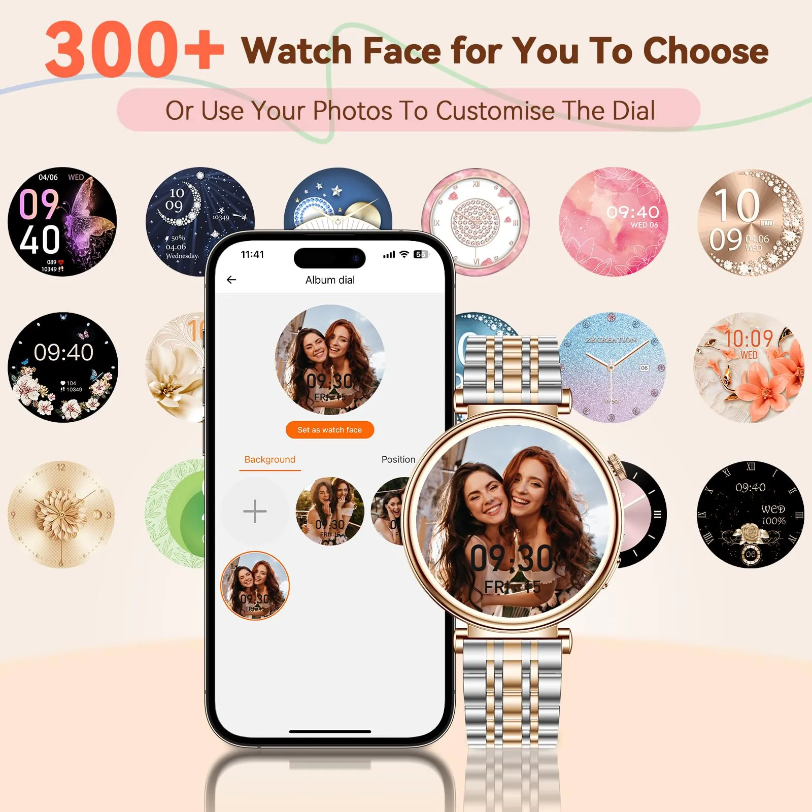 CIVO Smart Watches for Women Fitness: Silver Sport Tracker Health - Blood Pressure Heart Rate Monitor Ladies Smartwatch for Android iOS Phone