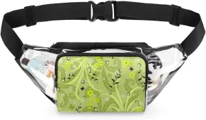 Clear Fanny Pack Stadium Approved Adjustable Abstract Seamless Clear Belt Bag Cute Waist Pouch for Women Men Travel Sports Events Hiking Concerts