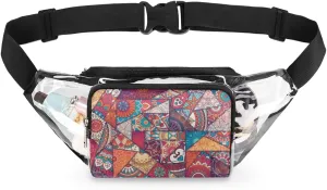 Clear Fanny Pack Stadium Approved Adjustable Color Triangle Clear Belt Bag Cute Waist Pouch for Women Men Travel Sports Events Hiking Concerts
