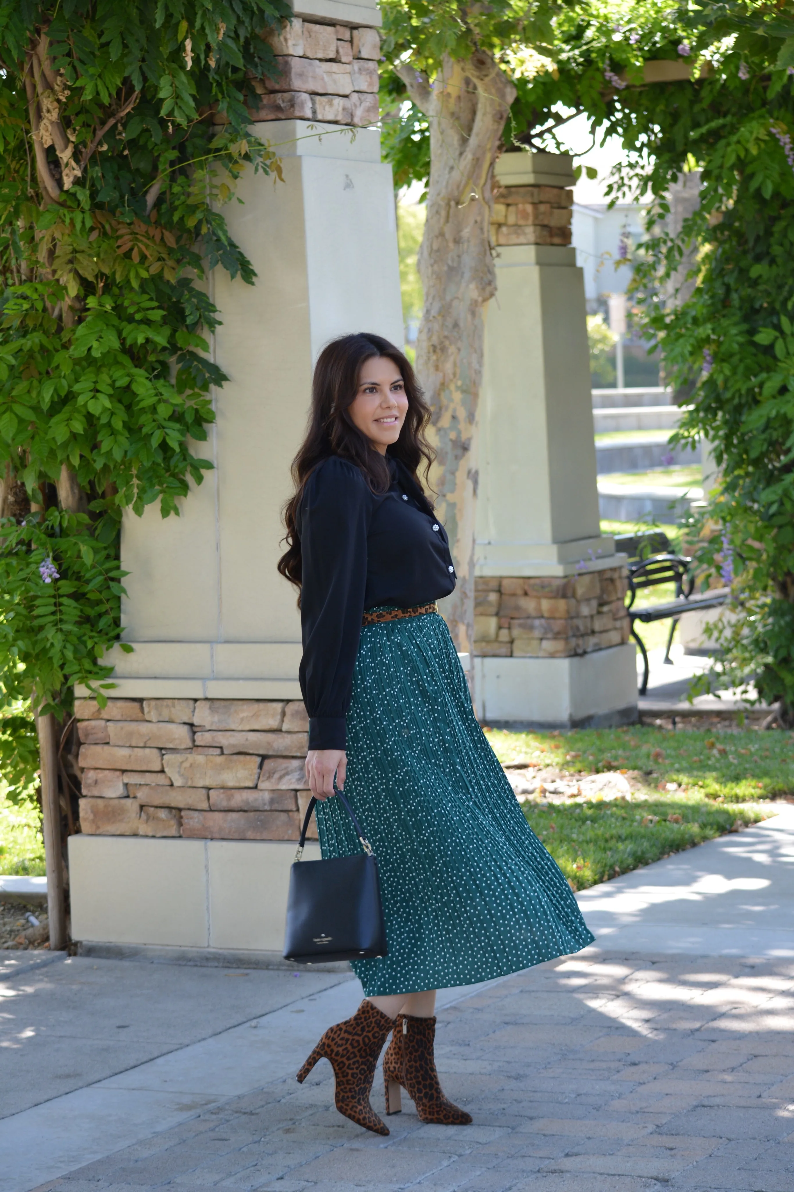 Clementine Green Dot Skirt