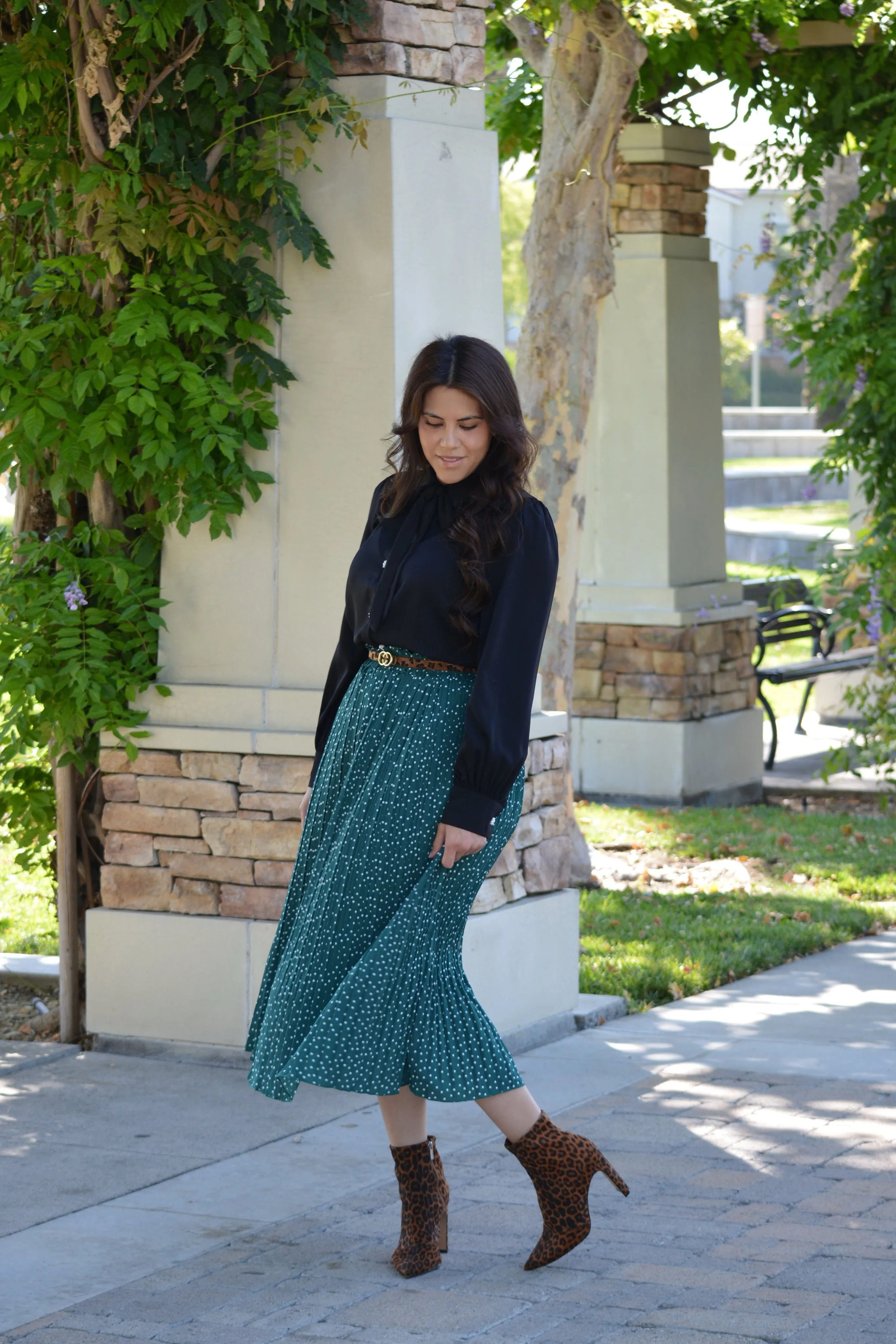 Clementine Green Dot Skirt