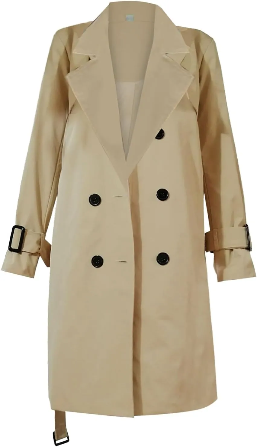 cooki Fall Jackets for Women 2023 Women's Trench Coat Double-Breasted Classic Lapel Overcoat Waterproof Coat Classic Jackets