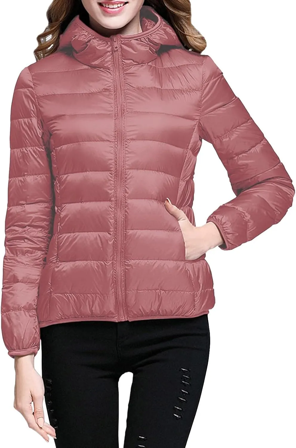 cooki Puffer Jacket Womens Winter Coats for Women Slim Fit Lightweight Packable Down Jacket Warm Quilted Puffer Outerwear