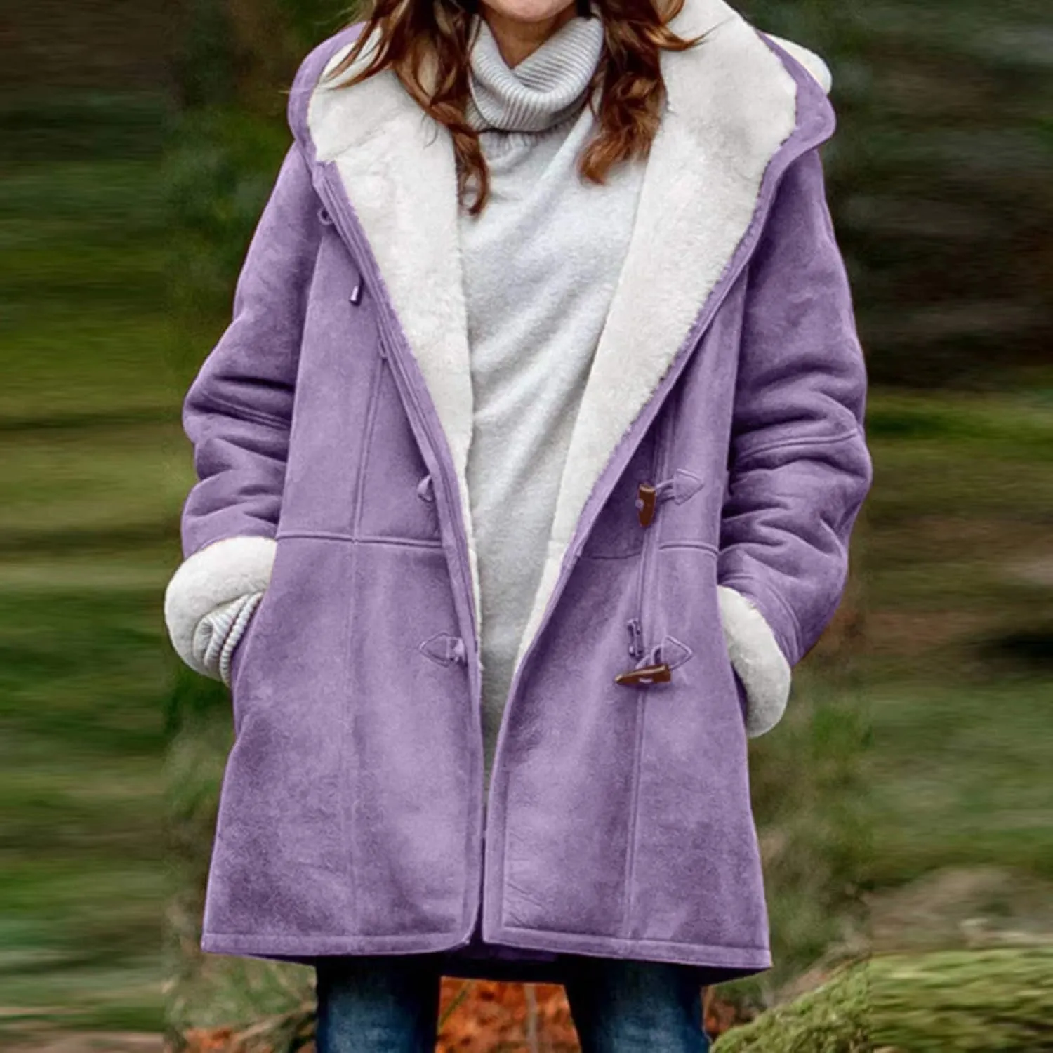 cooki Womens Coats Winter Fleece Lined Coats Sherpa Jackets Fuzzy Fleece Coats Oversized Long Thicken Vintage Warm Outerwear