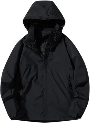 cooki Womens Winter Coats Women's Waterproof Raincoat Outdoor Hooded Rain Jacket Lightweight Zip Up Fall Windbreaker Jackets