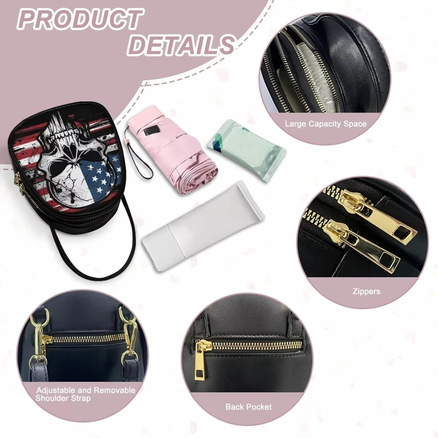 Crossbody Bag for Women Travel Double Layer Small Sling Bag for Women Crossbody Purse with Shoulder Strap