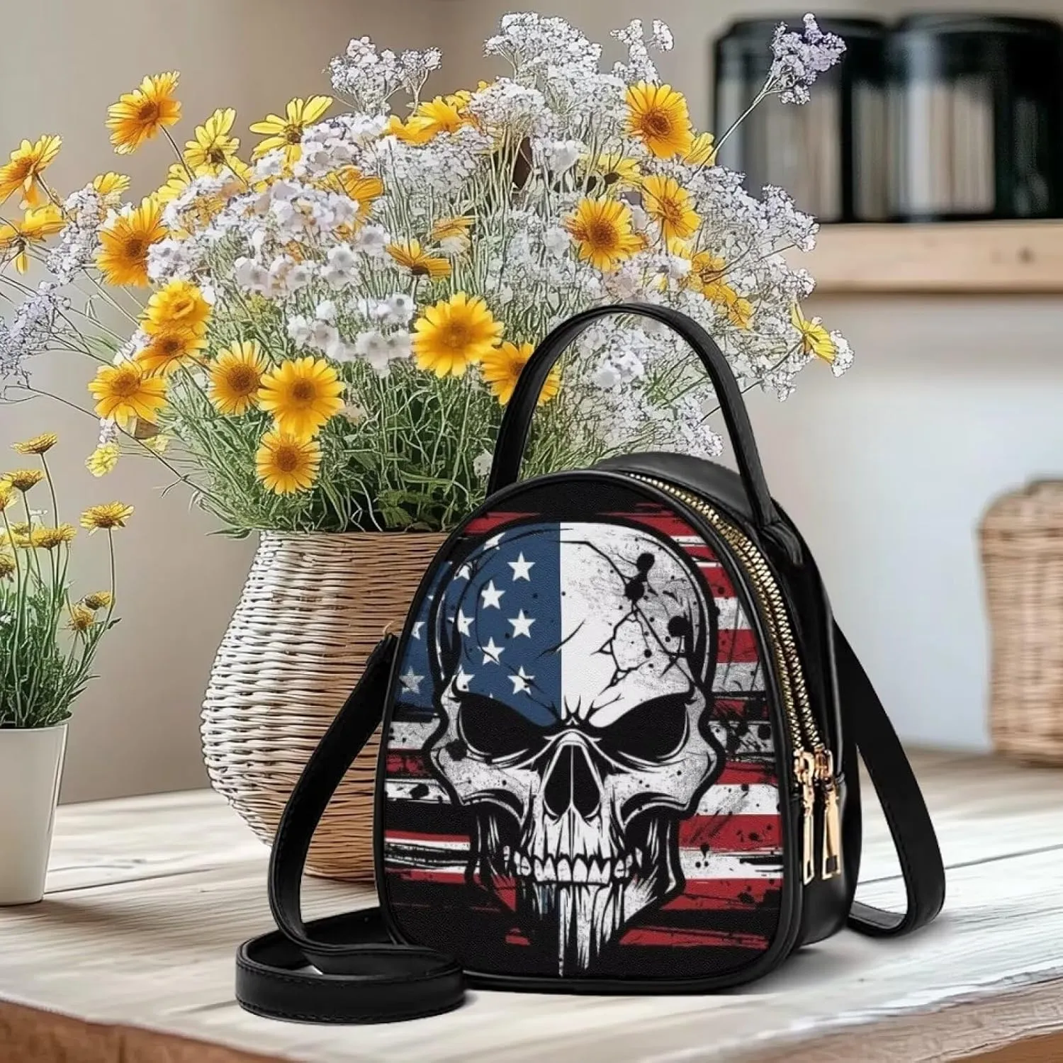 Crossbody Bag for Women Travel Double Layer Small Sling Bag for Women Crossbody Purse with Shoulder Strap