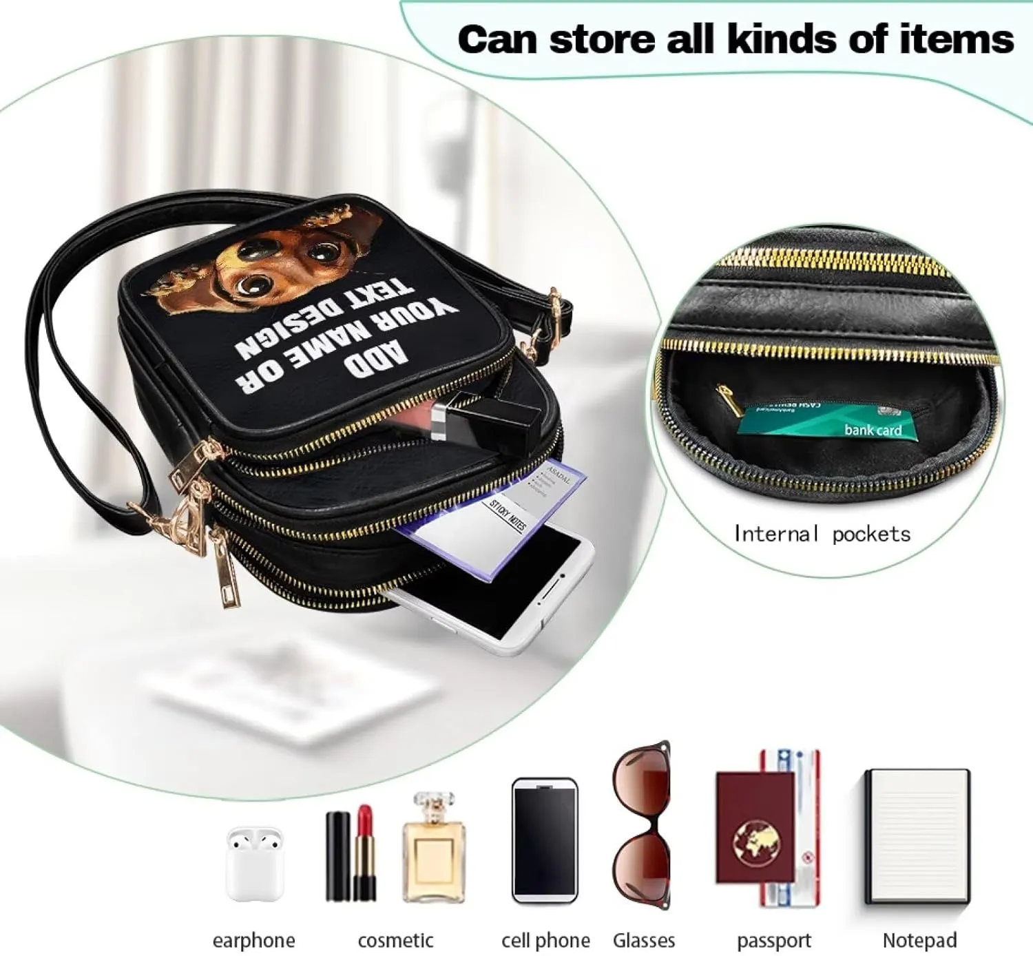 Custom Womens Crossbody Bag Small Crossbody Wallet Phone Bag Women Mini Purse Cell Phone Shoulder Bag