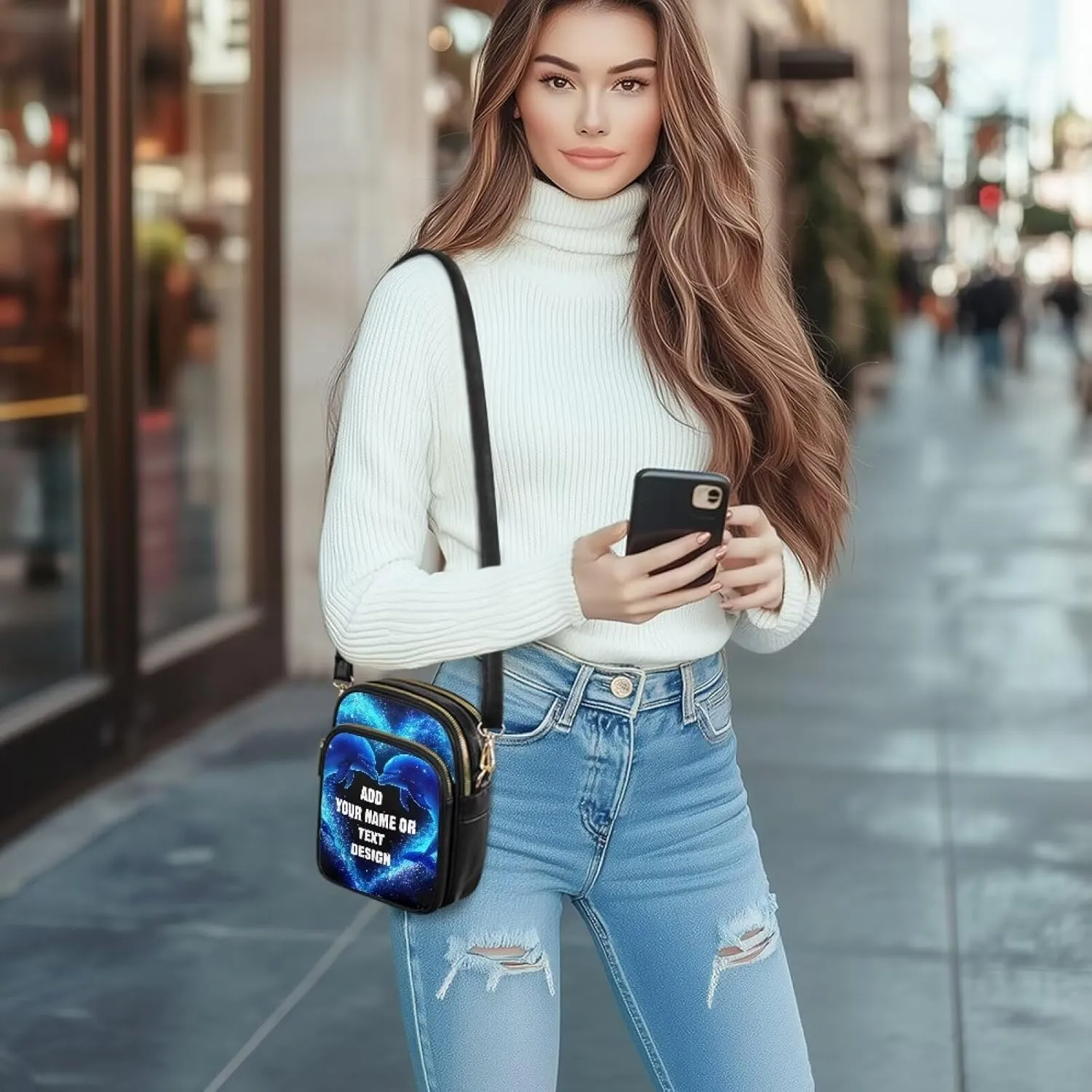 Custom Womens Crossbody Bag Small Crossbody Wallet Phone Bag Women Mini Purse Cell Phone Shoulder Bag