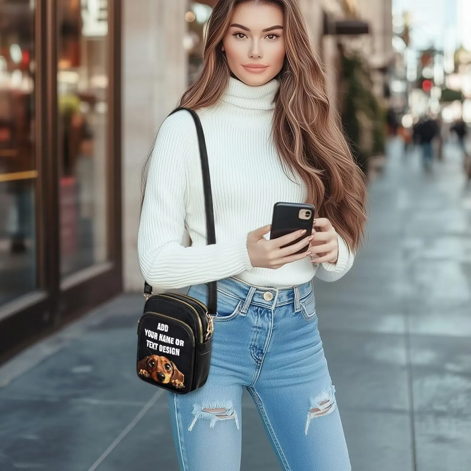 Custom Womens Crossbody Bag Small Crossbody Wallet Phone Bag Women Mini Purse Cell Phone Shoulder Bag