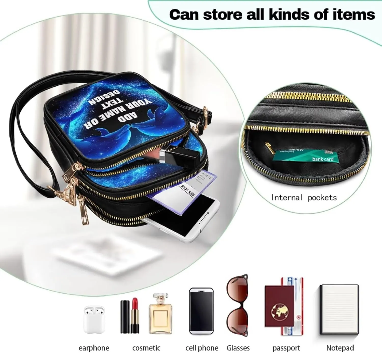 Custom Womens Crossbody Bag Small Crossbody Wallet Phone Bag Women Mini Purse Cell Phone Shoulder Bag