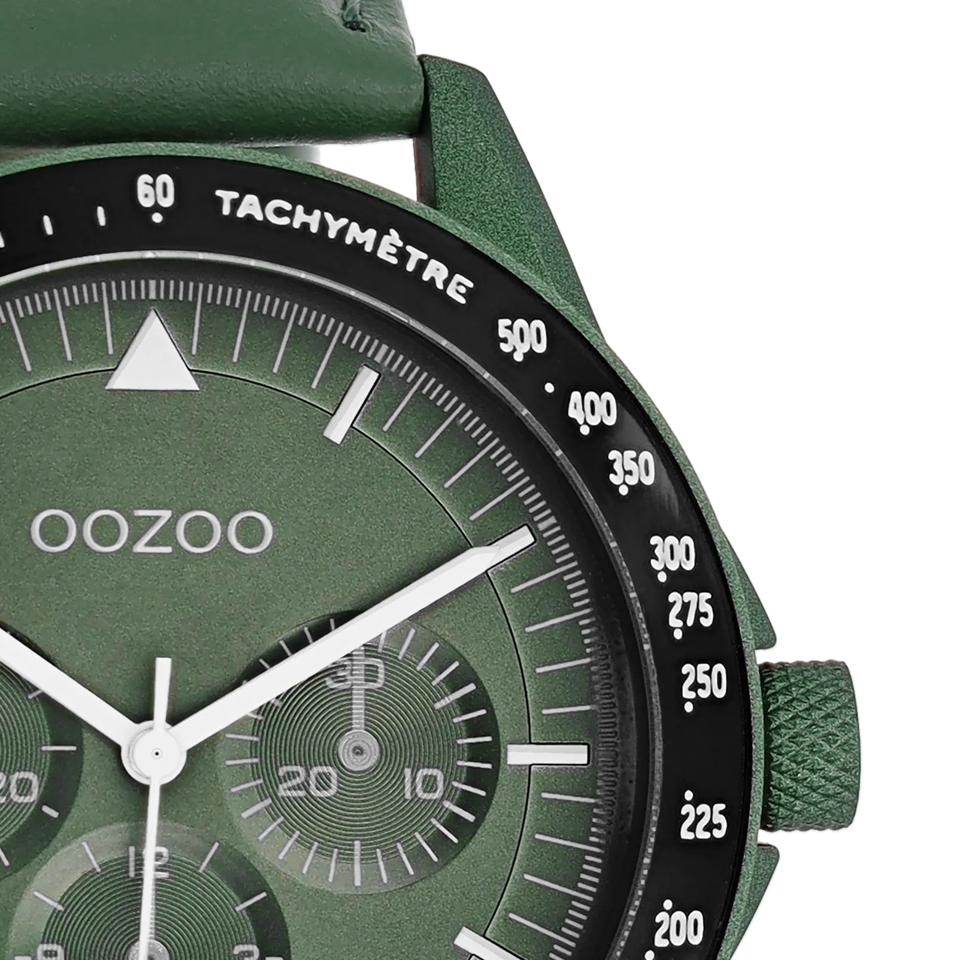 Dark green OOZOO watch with green leather strap - C11111