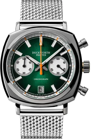 DP Watch Chronograph 42 Green Sunburst Mesh Bracelet