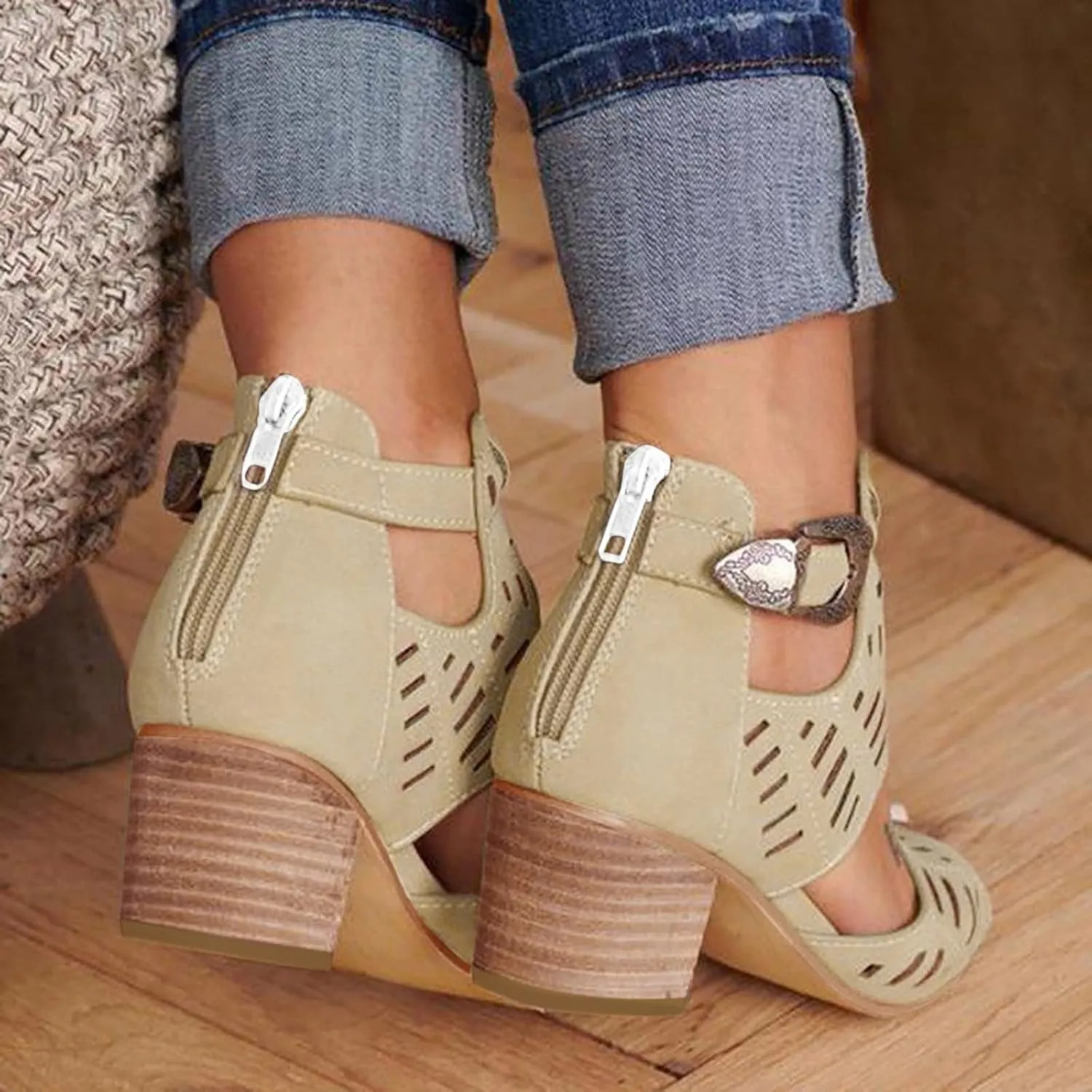 Dress Sandals for Women, Sandals Women Rhinestones Comfy Ankle Sandal Bling Hollow Out Shoes Casual Sandals