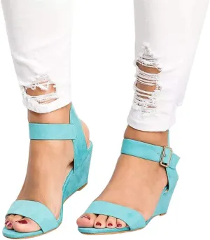 Eduavar Orthopedic Sandals for Women, Sandals Women Comfortable Open Toe Low Wedge Sandals Dressy Sandals with Ankle Strap