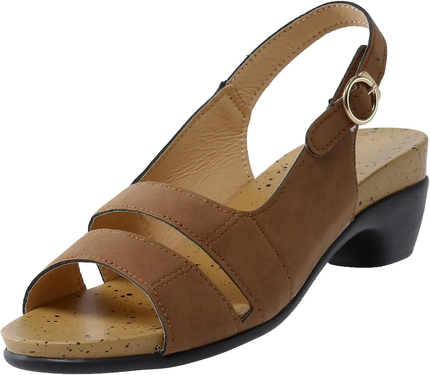 Eduavar Orthopedic Sandals for Women, Sandals Women Fashion Summer Casual Elegant Low Heel Sandals with Ankle Strap
