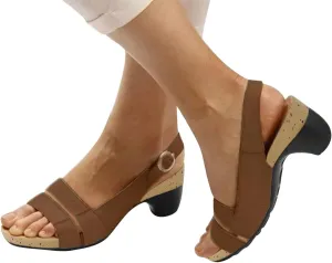 Eduavar Orthopedic Sandals for Women, Sandals Women Fashion Summer Casual Elegant Low Heel Sandals with Ankle Strap