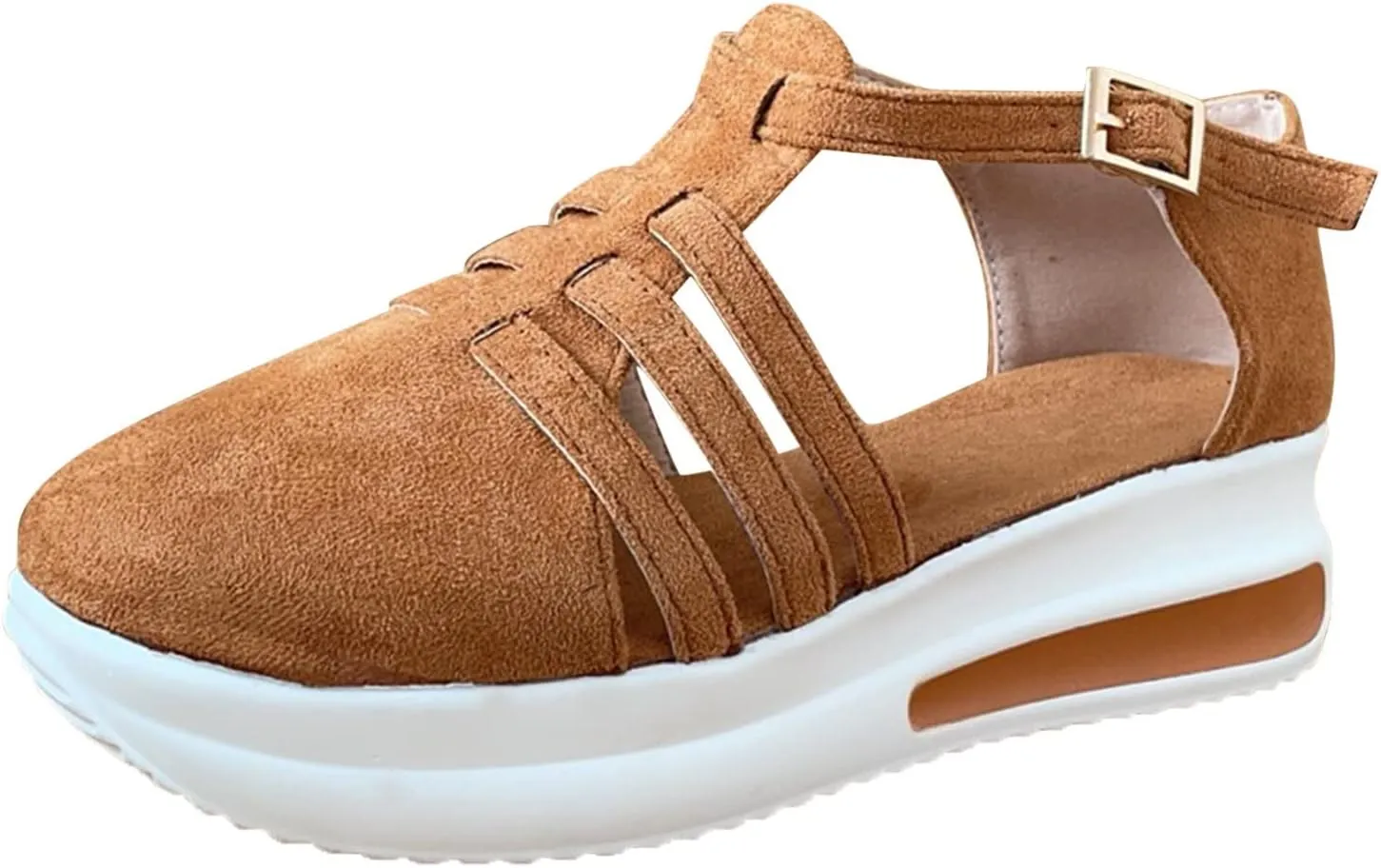 Eduavar Sandals Women Dressy Summer, Orthopedic Sandals for Women Closed Toe Sandals Plarform Sandals with Back Strap