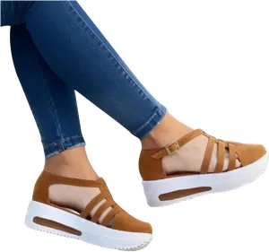 Eduavar Sandals Women Dressy Summer, Orthopedic Sandals for Women Closed Toe Sandals Plarform Sandals with Back Strap