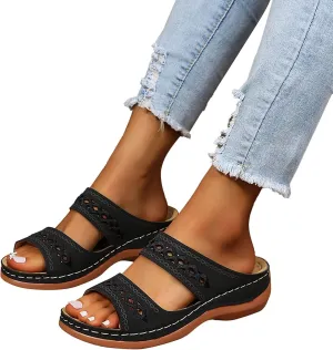 Eduavar Sandals Women Dressy Summer, Womens Sandals Dressy Fish Mouth Hollow Out Sandals Open Toe Comfy Sandals Shoes