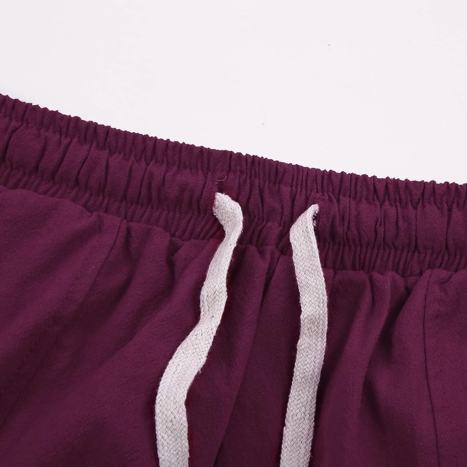 Elastic Waist Hippie Pant Cotton Casual Drawstring Men Elastic Waist with Elastic Waist Drawstring Yoga Jogger Pants