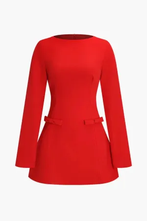 Elionor – Bow accents – Splice mini dress