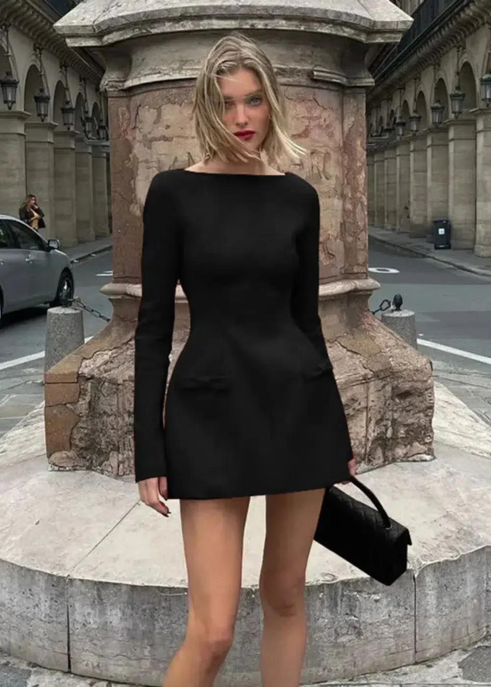 Elionor – Bow accents – Splice mini dress