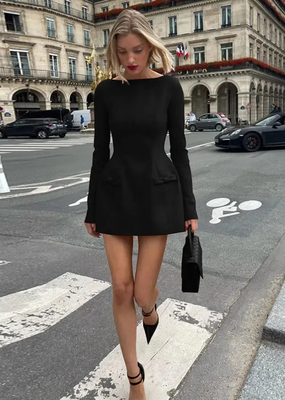Elionor – Bow accents – Splice mini dress