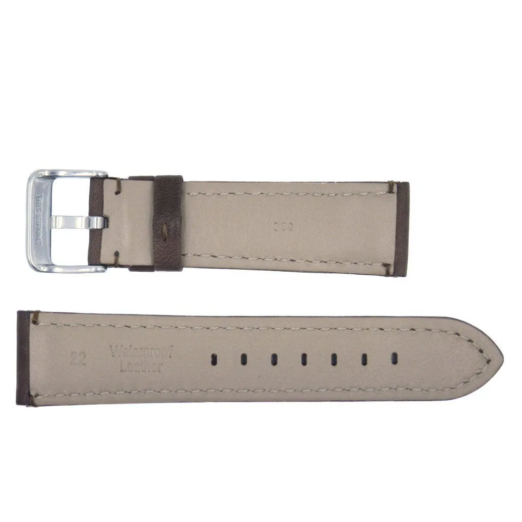 Euro Collection Genuine Italian Brown Waterproof Leather Watch Strap