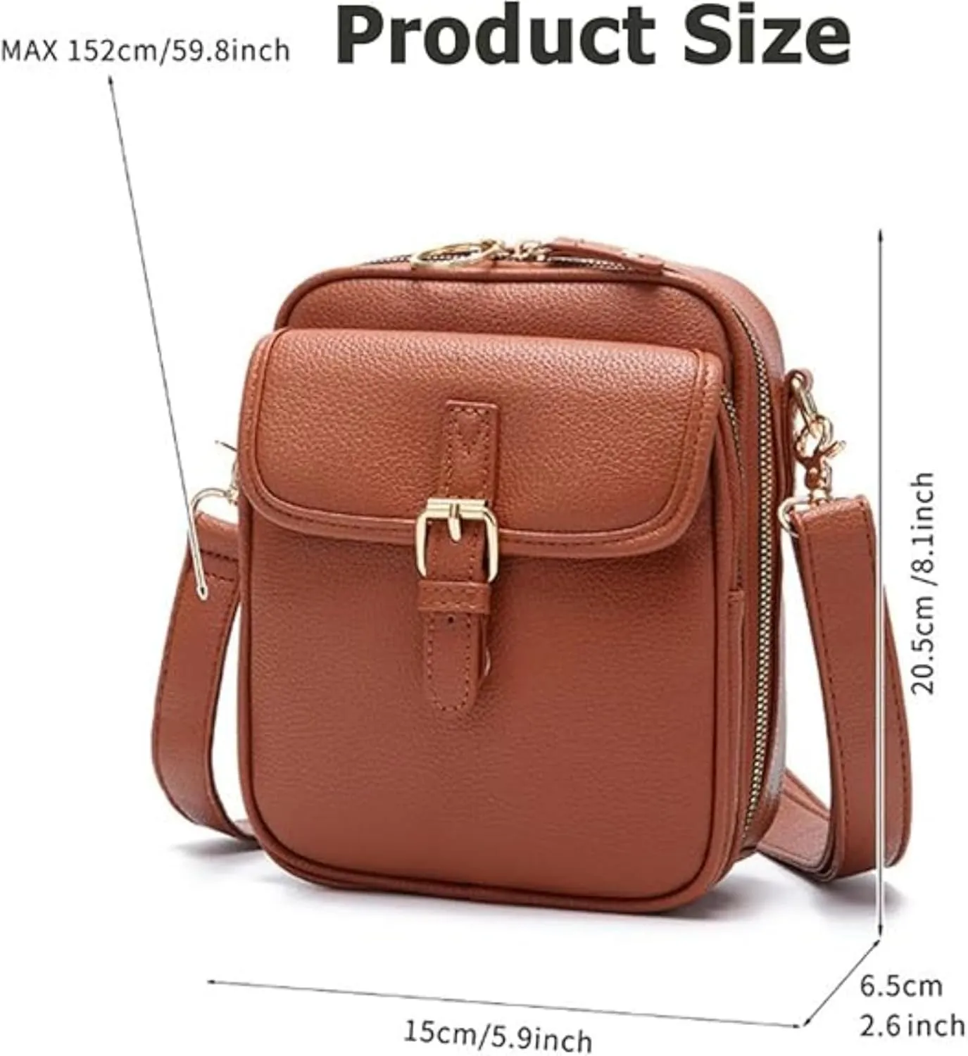 Forcipower Crossbody Bag, Collaboraten1 Crossbody Leather Bag, Vintage Anti Theft Shoulder Bag with Card Slots