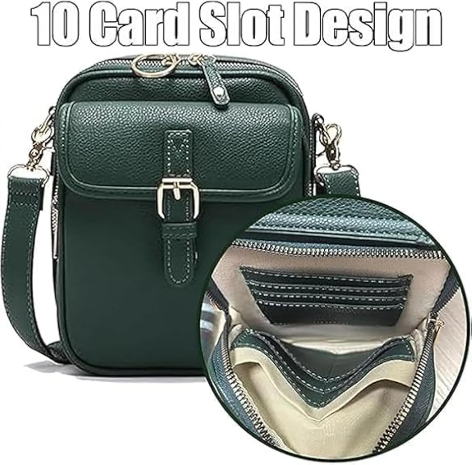 Forcipower Crossbody Bag, Collaboraten1 Crossbody Leather Bag, Vintage Anti Theft Shoulder Bag with Card Slots