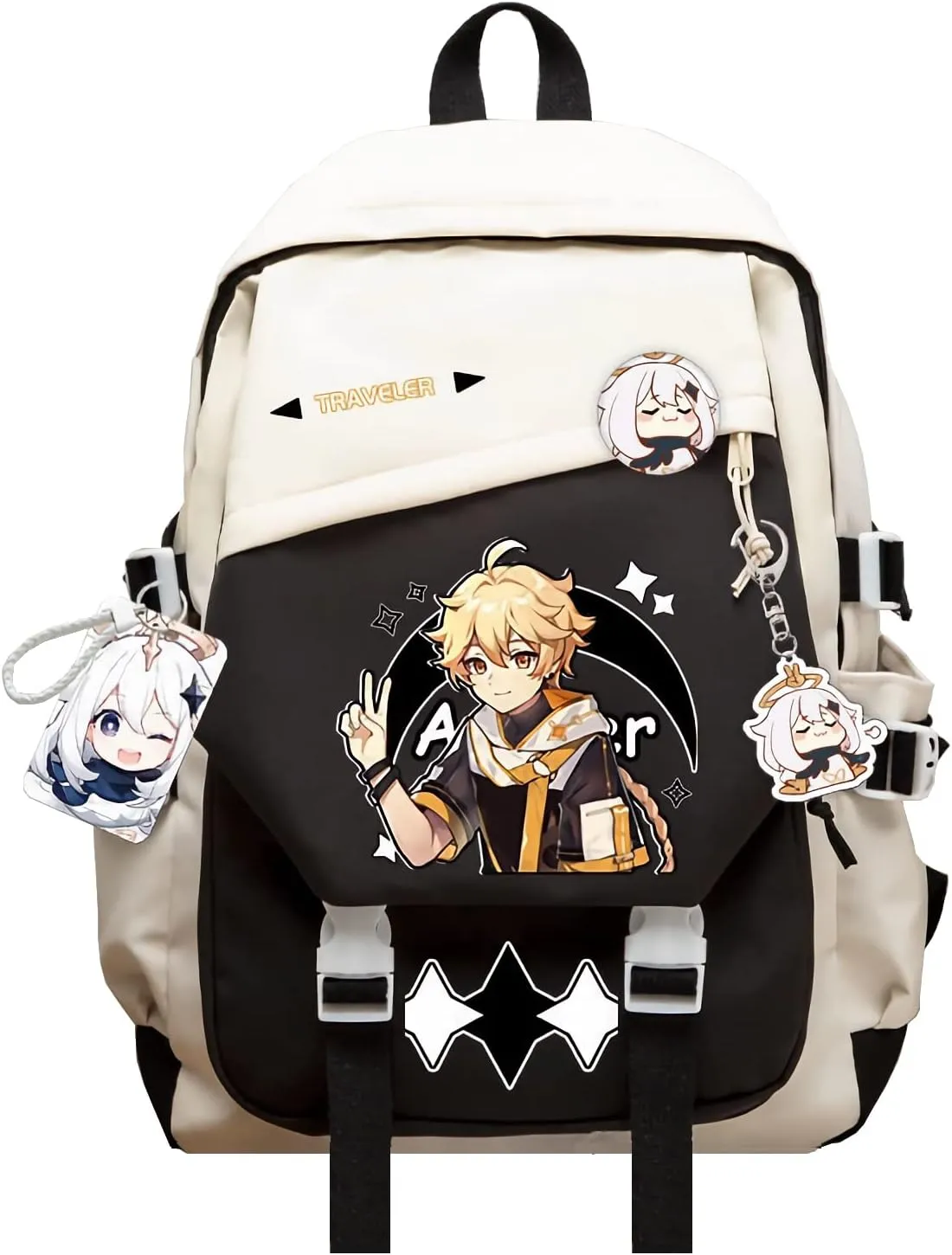 Genshin Impact Backpack Aether Anime Laptop Bookbag Student Backpack 3D Print School Bags Travel Backpack With Gift