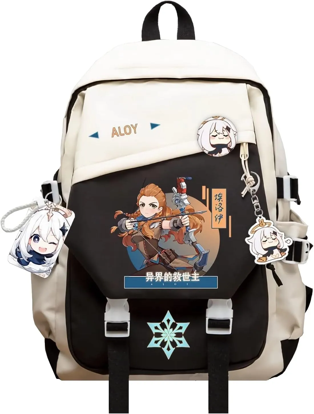 Genshin Impact Backpack Aloy Anime Laptop Bookbag Student Backpack 3D Print School Bags Travel Backpack With Gift