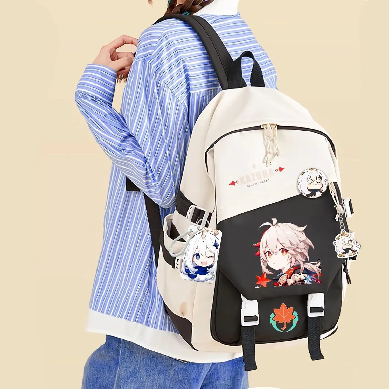 Genshin Impact Backpack Barbara Backpack Cute 3D Printed Laptop Bookbag 17" Large Capacity Travel BackPack With Gift