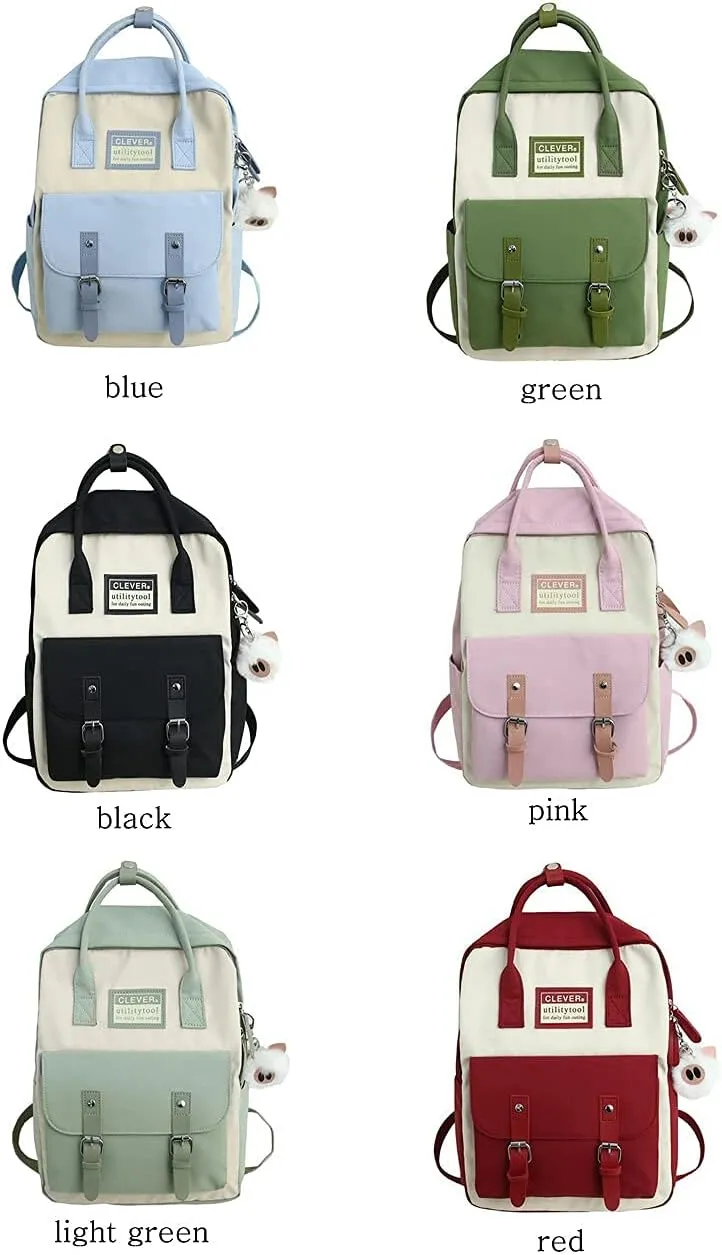 GGOOB Aesthetic Backpack Cute Kawaii Backpack for School Backpack Cute Aesthetic (red)