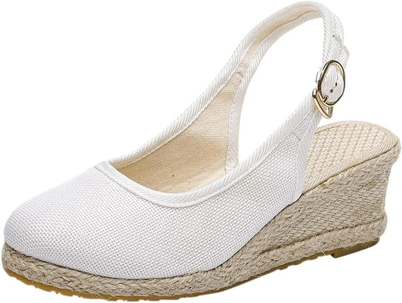 Gibobby Espadrille Wedge,Womens Wedges Sandals Espadrilles Platform Closed Toe Ankle Strap Slingback Summer Casual Sandals