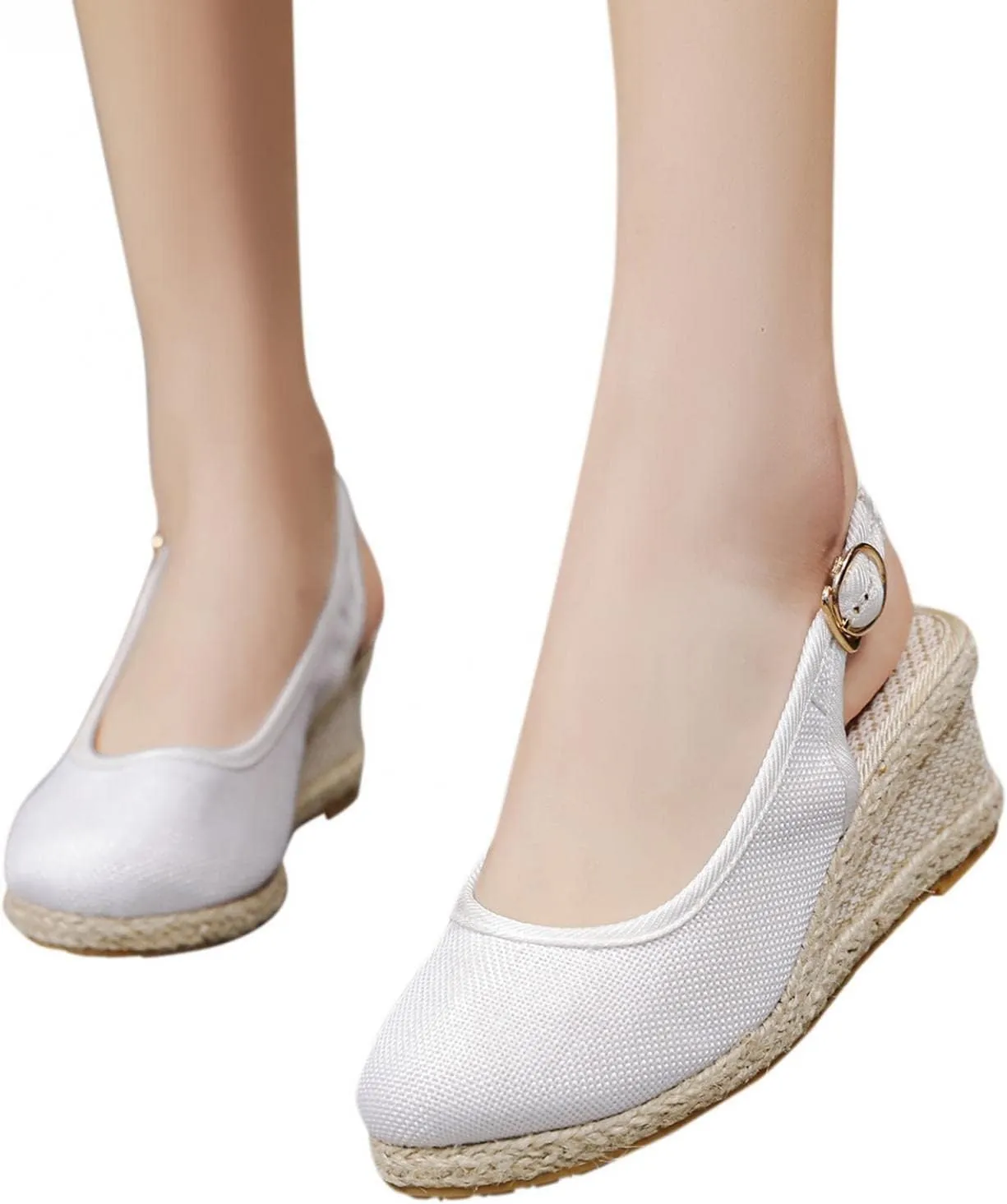 Gibobby Espadrille Wedge,Womens Wedges Sandals Espadrilles Platform Closed Toe Ankle Strap Slingback Summer Casual Sandals