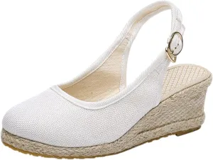 Gibobby Espadrille Wedge,Womens Wedges Sandals Espadrilles Platform Closed Toe Ankle Strap Slingback Summer Casual Sandals