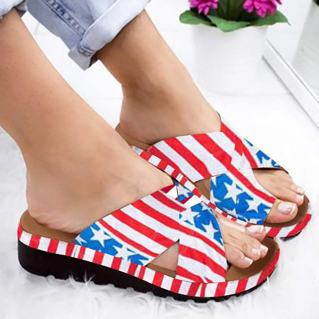 Gibobby Sandals for Women Wide Width,Women's Sandals 2019 Comfy Platform Shoes Stars Summer Beach Shoes Slipper Flip Flops