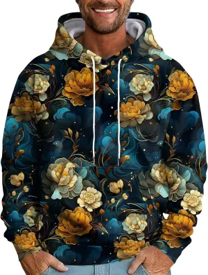 GOFULY Men'S Hoodies Camo Sweatshirts Fashion Fall Hoodies Pullover Drawstring Winter Long Sleeve Shirt With Kangaroo Pocket