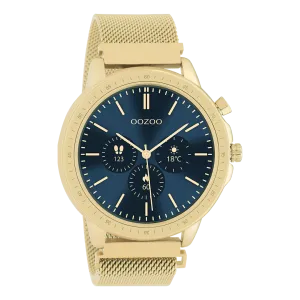 Gold coloured OOZOO smartwatch with gold coloured metal mesh bracelet - Q00306