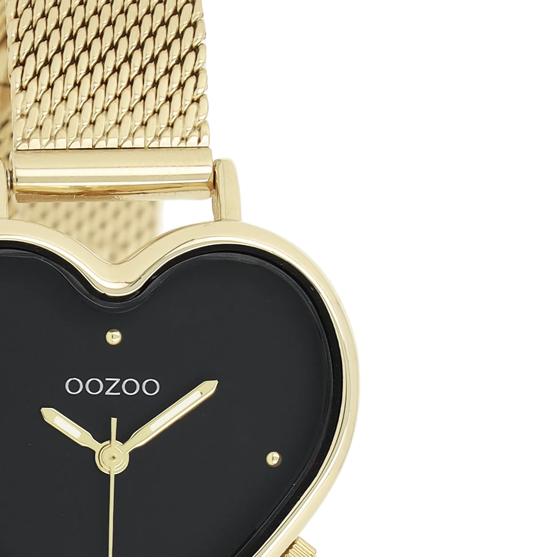 Gold coloured OOZOO watch with gold coloured metal mesh bracelet - C11417