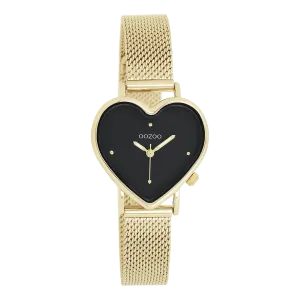 Gold coloured OOZOO watch with gold coloured metal mesh bracelet - C11417