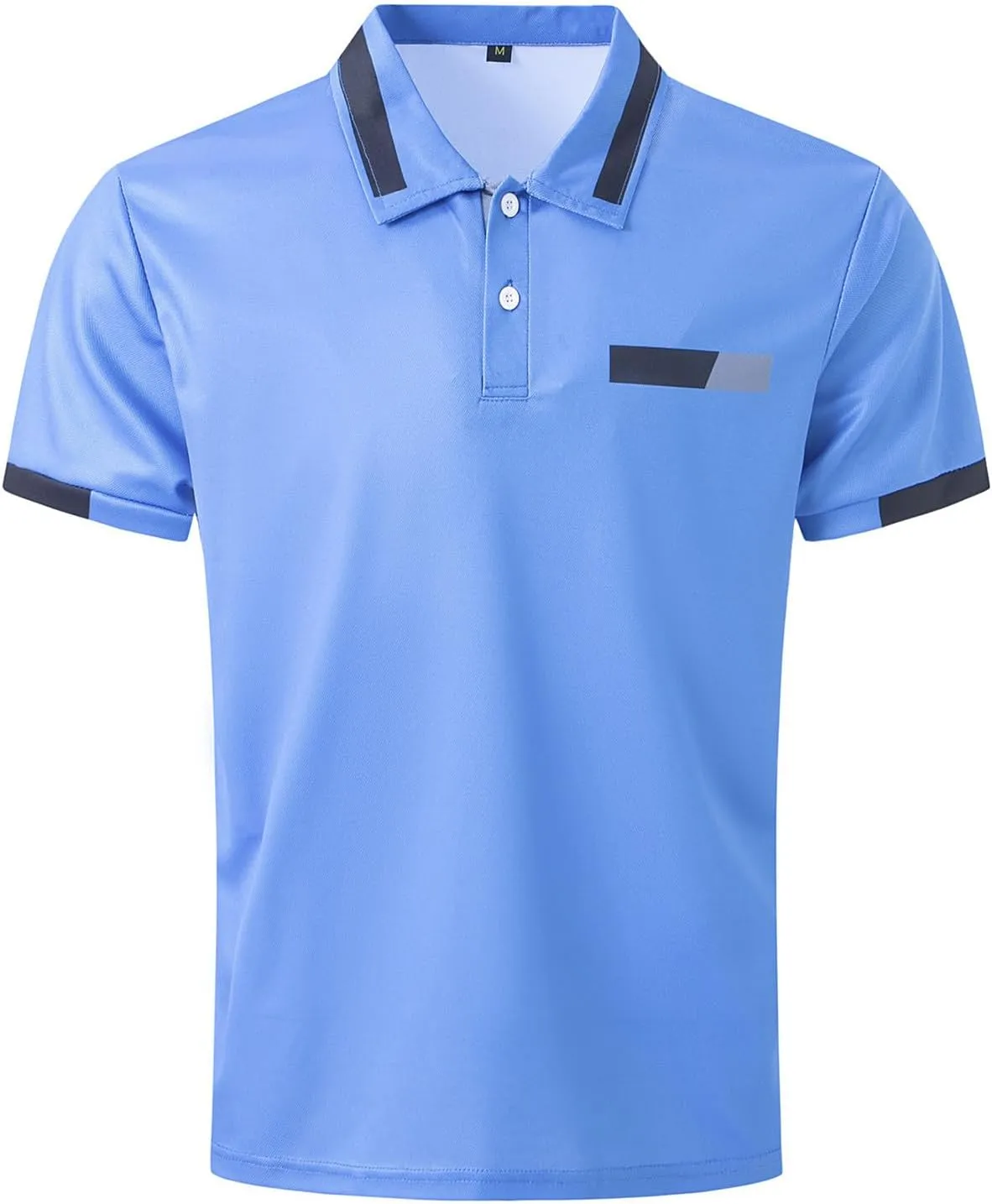 Golf Polos for Men with Pocket Short Sleeve Outdoor Activities Solid Color Big and Tall Shirts