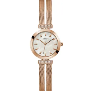 Guess Array Rose Gold Tone Mesh Bracelet Strap Ladies Watch GW0471L3