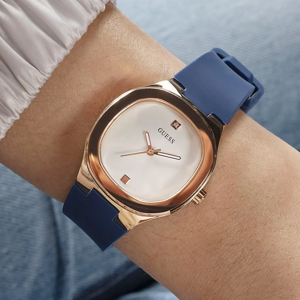 Guess Eve Blue Silicone Strap Ladies Watch GW0658L3