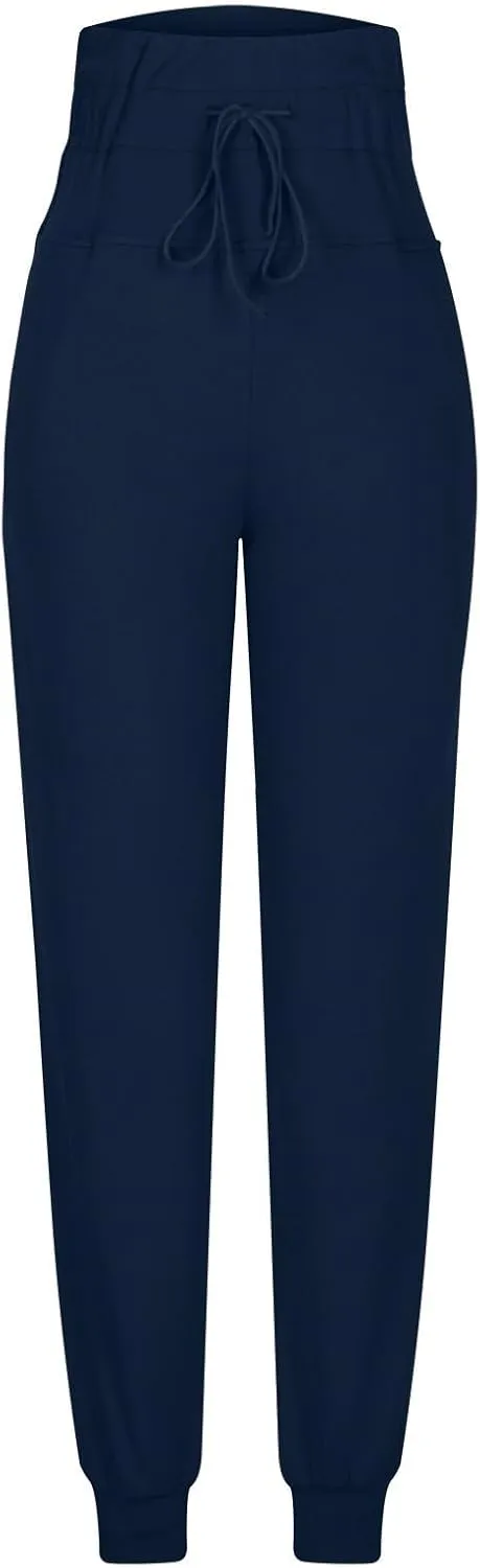 Gumipy Womens Joggers with Pockets Drawstring High Waisted Stretchy Sweatpants Soft Comfy Yoga Pants Tapered Lounge Pants