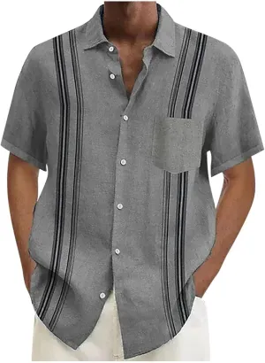 Hawaiian Shirt for Men Short Sleeve Button Down Print Shirts Loose Casual Tropical Holiday Summer Beach Tee Tops