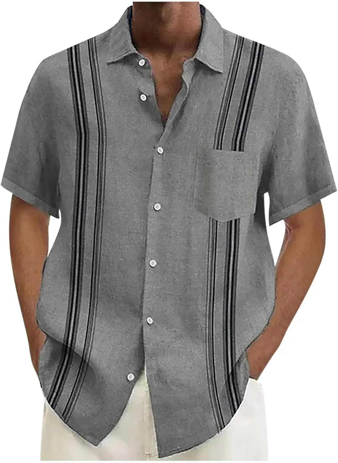 Hawaiian Shirt for Men Short Sleeve Button Down Print Shirts Loose Casual Tropical Holiday Summer Beach Tee Tops